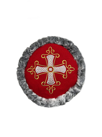 Кубанка из Серого каракуля 10см - Крест золото