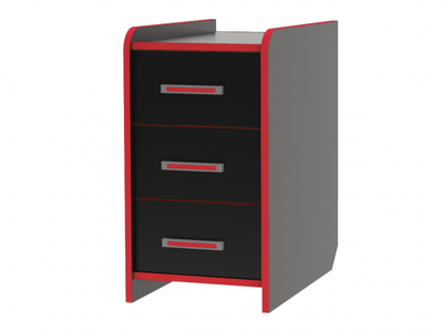 Тумба КЛ №9.3 Черный/Красный