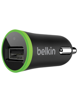 Зарядное устройство автомобильное BELKIN, кабель microUSB 1,2 м, выходной ток 1 A, черный, F8M711bt04-BLK