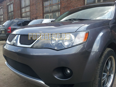 Защита радиатора Mitsubishi Outlander XL 2006-2010 black верх