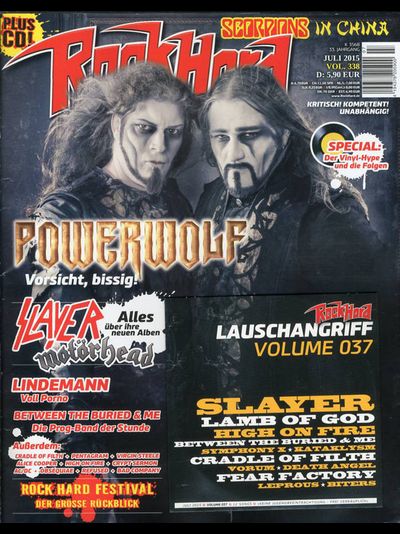 Rock Hard Magazine July 2015 Powerwolf, Scorpions, Slayer, Немецкие журналы в России, Intpressshop