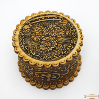 Берестяная шкатулка малая «Шишки» Новосибирск сувенир