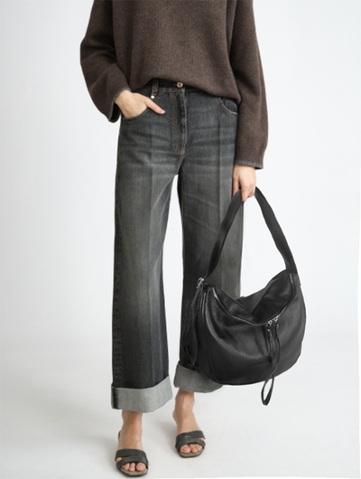 (АРТИКУЛ: 10077/1/1) СУМКА БОЛЬШАЯ, НАТУРАЛЬНАЯ КОЖА, ЧЕРНАЯ, ШИРОКИЙ РЕМЕНЬ ЧЕРЕЗ ПЛЕЧО