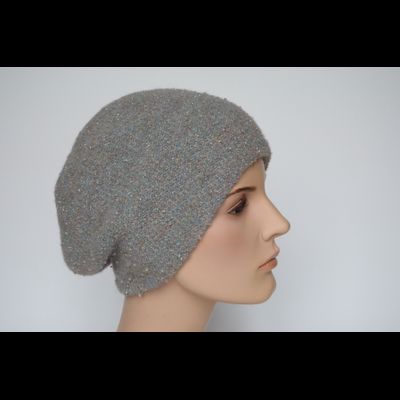 Вязаный берет бежевый женский из мохера Vizio Италия 6446