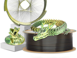 PLA SILK TRICOLOR трехцветный для 3D принтера 0,5 кг YOUSU GOLD BLACK GREEN