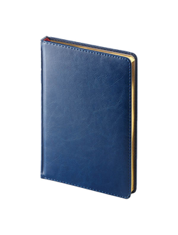 Ежедневник синий недатированный, формат А5, золотой срез, цена с гравировкой!