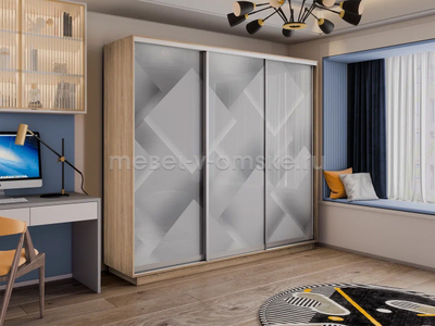 Шкаф-купе Трио-Фото (Квадраты) 1800*450*2200