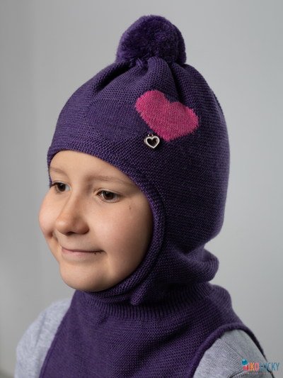 Шапка-шлем 21101-12 подклад 100% полиэстер, баклажановый 48-50