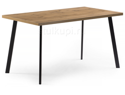 Стол Тринити Лофт 140 25 мм дуб вотан / черный матовый