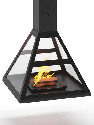 Подвесной камин из стекла и металла FLY