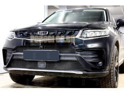 Защита радиатора Geely Tugella 2023- black верх с камерой