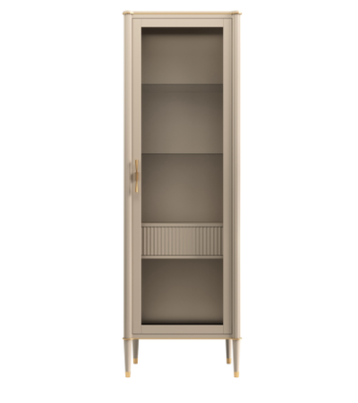 ВИТРИНА 1-ДВЕРНАЯ ВЕНЕЦИЯ ПРАВАЯ АРТ Т-101R МЕЛАНЖ/ОРЕХ (L62,4*P45*H193) TIMBER