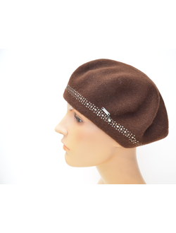 Коричневый фетровый женский берет Италия