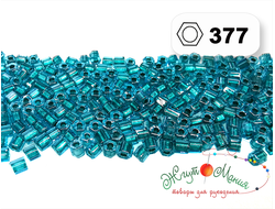 Toho Hexagon 11/0 - 5г - 377 ОКРАШЕННЫЙ ИЗНУТРИ СВЕТЛЫЙ САПФИР/БИРЮЗОВЫЙ МЕТАЛЛИК