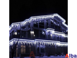 Бахрома 3*0.6 м СИНИЙ+БЕЛЫЙ, мерцание IP 65