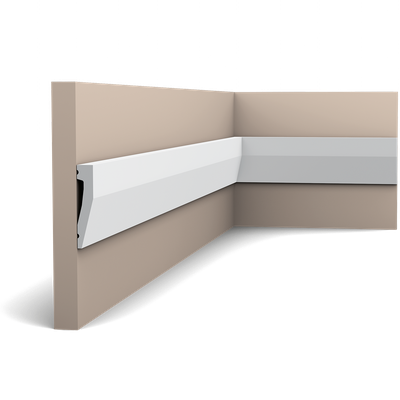 Плинтус ORAC Decor SX159, дюрополимерный, влагостойкий, ударопрочный, под покраску, длина 2 метра