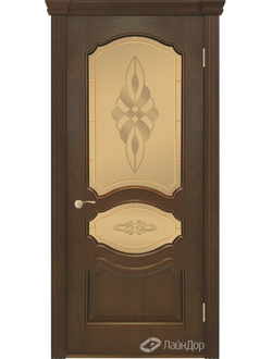 ЛАЙНДОР (УЛЬЯНОВСК)/ МОДЕЛЬ ВЕРДА/ ПОЛОТНО ОСТЕКЛЕННОЕ/ НАТУРАЛЬНЫЙ ШПОН ЯСЕНЯ/ ТОН 30 (ШОКОЛАД)