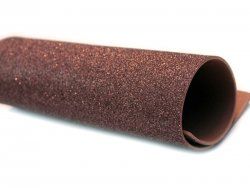 Фоамиран глитерный, толщина 2 мм,  20*30 см, цвет темно коричневый (№15)