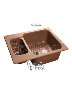 Керамическая мойка Granfest Гранфест STANDART GF-S615K реверсивная 2 секционная мойка