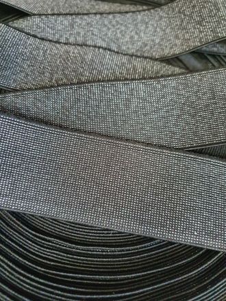 Резинка с люрексом. Бретелечная резинка с силиконом. Резинка с люрексом. Тесьма резинка декоративная. Резинки бесшовные с люрексом ⌀ 43 мм.