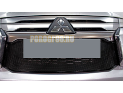Защита радиатора Mitsubishi Pajero Sport 2021- black верх PREMIUM (4 части)