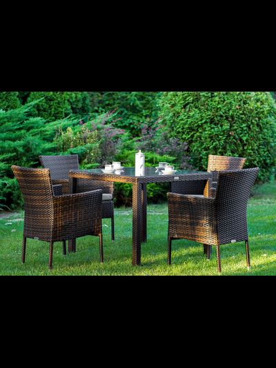 Обеденный комплект Aroma темно-коричневый на 4 персоны