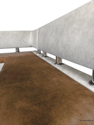 Кухонный угловой диван "Форум-4", Коричневый/Слоновая кость Левый