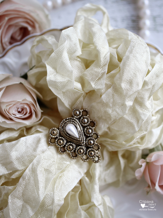 Шебби-лента Кремовая (Россия), 2 метра