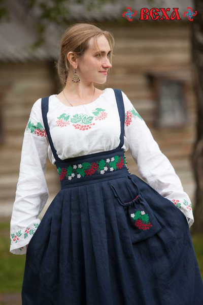 Сарафан подгрудный "Калина" с вышивкой