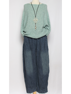 Джинсы "Жатые" синие р.48-54