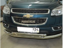 Защита переднего бампера d76/60 для Chevrolet Trailblazer (2013)