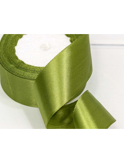 Лента атласная 38мм (178, оливковая), 22,9м