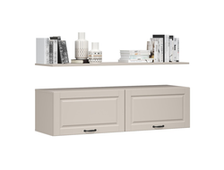 Гостиная ЛАЦИО СКАНДИ - Шкаф навесной с полкой Кашемир/Сканди мускат