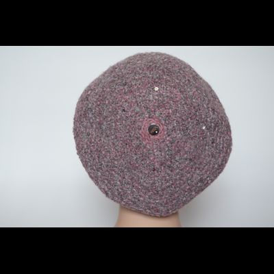 Розовый берет с пайетками женский Vizio Италия 6532