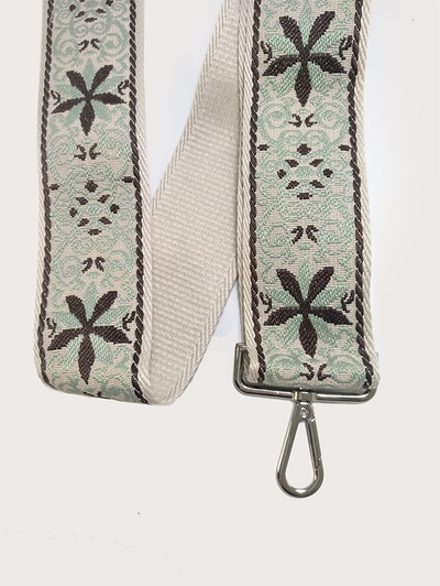 (АРТИКУЛ: 9896/1) ПЛЕЧЕВОЙ РЕМЕНЬ ДЛЯ СУМКИ, ТЕКСТИЛЬ, ЦВЕТ СВЕТЛО-СЕРЫЙ/СВЕТЛО-ЗЕЛЕНЫЙ/КОРИЧНЕВЫЙ