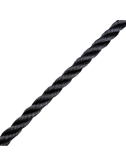 3-прядный полиэстеровый трос, 14 мм, черный