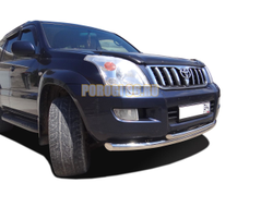 Защита переднего бампера двойная(радиус) d60/42 для Toyota Land Cruiser Prado 120 (2003-2009)