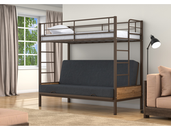 Двухъярусная кровать-диван Дакар 1 Коричневый (вставки дуб крафт табак) фото