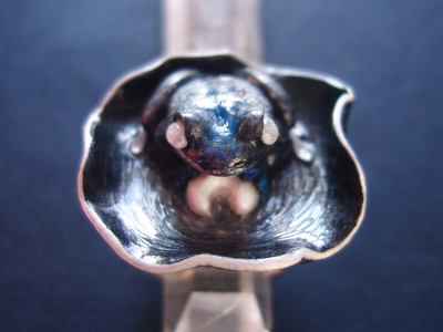 Мистическое кольцо с лягушкой "Лунная принцесса"