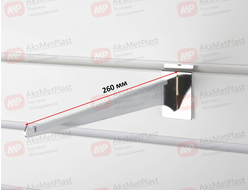 K010 Кронштейн хромированный с силиконом для экономпанелей под полку 255 мм