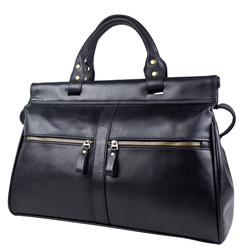 Кожаный саквояж Monvalle Premium black (арт. 4046-51)