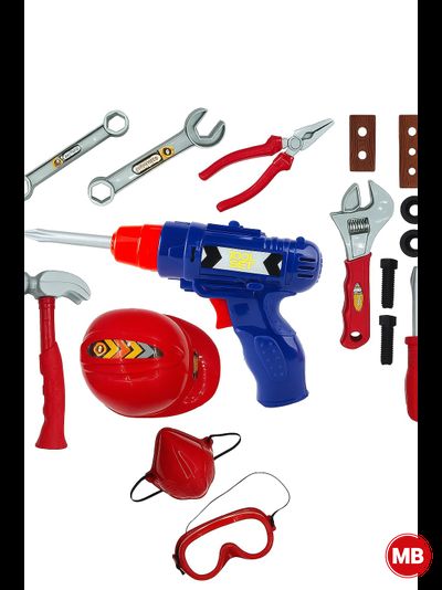 Игрушечный набор инструментов с каской