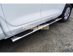 Пороги овальные с накладкой 120х60 мм ТСС для Changan Hunter Plus 2023-