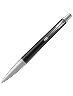 Ручка подарочная шариковая PARKER "Urban Premium Ebony Metal CT", черный глянцевый лак, хромированные детали, синяя, 1931615