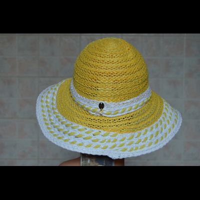 Желтая женская шляпа с белыми полями Vizio Италия 5710 FF2