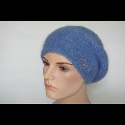 Мохеровый голубой женский берет Vizio Италия 6945 B