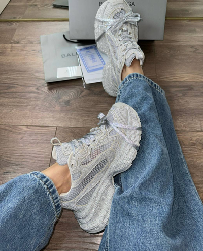 Balenciaga 3XL Strass Silver
