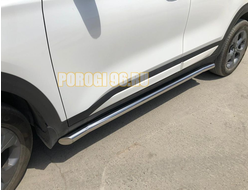 Защита штатного порога труба d60 для Kia Seltos (2019-...)