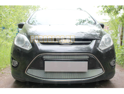 Защита радиатора Ford C-MAX (II) 2010-2015 (2 части) chrome