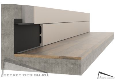 Скрытый плинтус анодированный черный PRO DESIGN на secret-design.ru от производителя